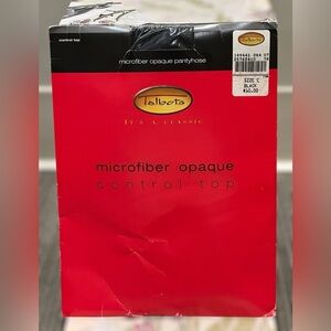 Vintage 90s Talbots Microfiber Opaque Control Top Pantyhose Black Size C Retro